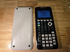 TI-84 Plus CE Black / White Color Graphing Calculator With Case Tested Works 