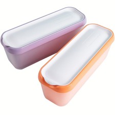 2 Pack Ice Cream Tub Containers (1.5 Quart Each), Reusable Freezer Storage Co...