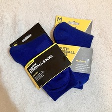 Easton Youth Baseball Socks Blue Size Medium 5Y-7Y Moisture Wicking Lot of 2