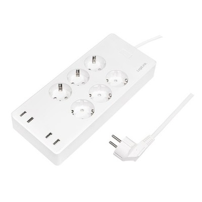 LogiLink Wi-Fi Smart Steckdosenleiste 6-fach CEE7/3 4x USB Tuya kompatibel