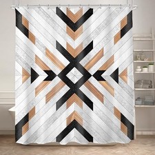 Western Shower Curtain 60Wx72H Aztec Bathroom 60"W x 72"L Pack of 1 A1-grey