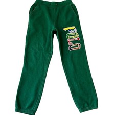 Polo Ralph Lauren Sweatpants Boy Small 8 Green Fleece Joggers Athletic Logo Pant