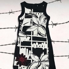 DESIGNER DESIGUAL FLORAL SHIFT DRESS SUMMER COCKTAIL DRESS 60S RETRO STYLE