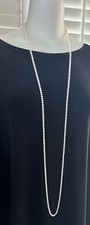 RARE David Yurman 4mm Pearl Necklace 18k Gold 53” Long