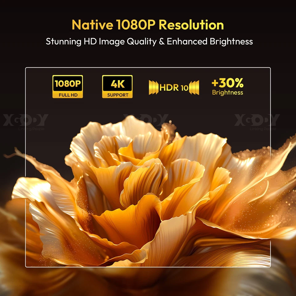 4K FHD LED Projector Native 1080p Bluetooth WiFi 5G Beamer Home Theater 650ANSI - Image 4 of 4