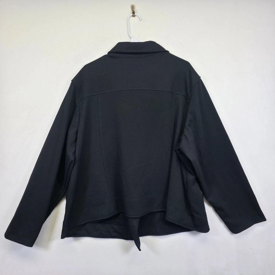 Chaqueta MAX STUDIO Mujer 3X Negra Asimétrica Estructurada Motociclista Moderna Blazer Foto 4 de 4