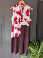 Next Womens Dress size 12 Red & white sleeveless party evening wedding guest 