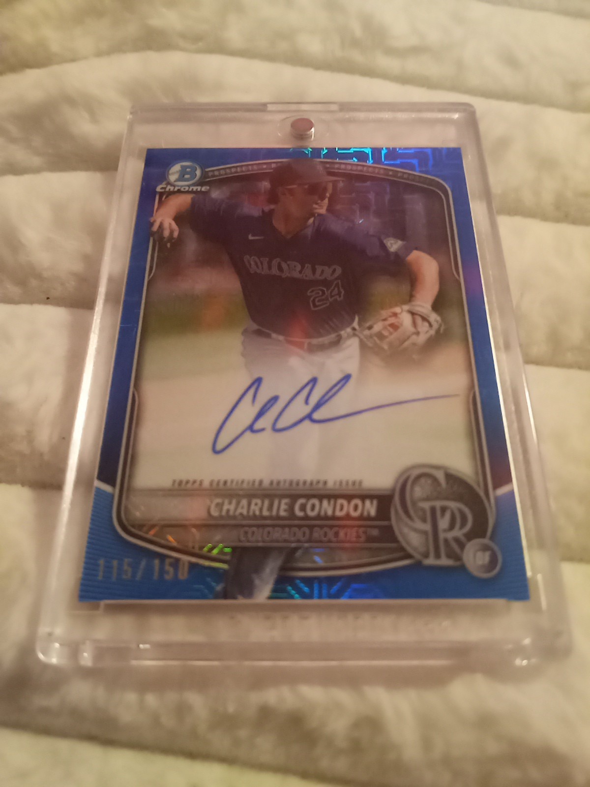 2025 Bowman Chrome /150 Blue Mojo Charlie Condon Baseball Rookie Auto Card