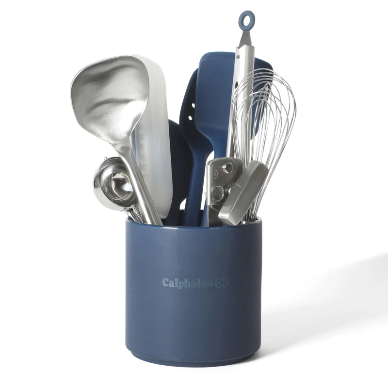 Calphalon Edge Kitchen Utensil And Gadget Set Crock 10-Piece Cooking Utensils