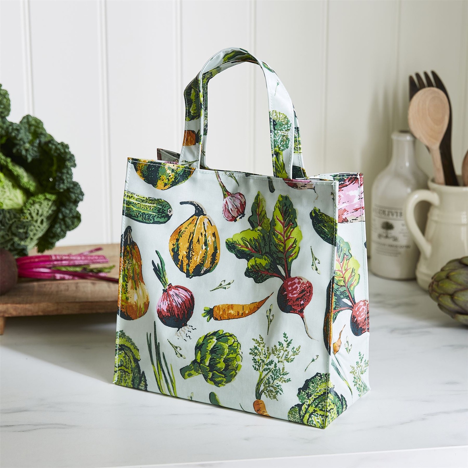 Vegetable Medley 100% Cotton, PVC Coating Picnic Tote Bag - Image 2