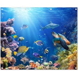 10x8ft Under The Sea Photography Backdrop Ocean Underwater World Background A...