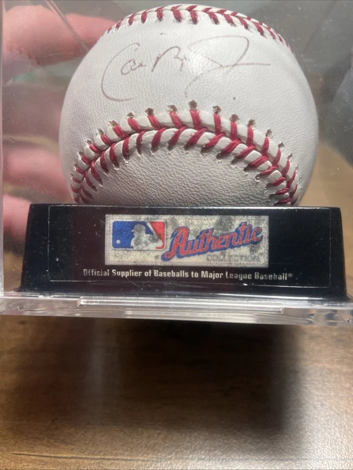 CAL RIPKEN JR ORIOLES HOF SIGNED AUTO VINTAGE GAME USED OAL BASEBALL JSA BEAUTY - Image 3 of 4