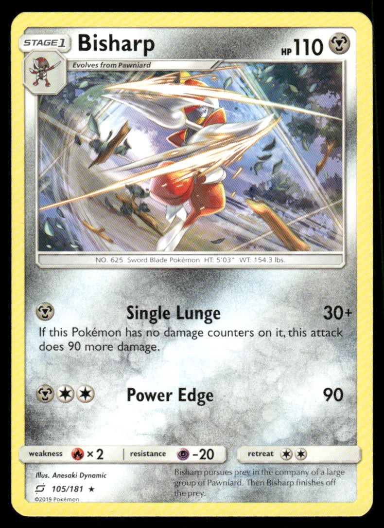 Bisharp 105/181 Rare Team Up Pokemon Lightly Played