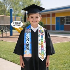 Personalized Preschool Kindergarten Graduation Stole, Custom Pre-K Grad Gift, Cl