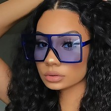 Plastic Frame Clear Lens Sunglass Women Fashion Accessory Multicolor Eyewear 1pc