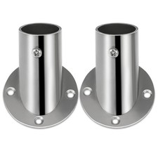 2 Pcs Wardrobe Pole Brackets 3cm Fixing Rod Holder Closet Flange