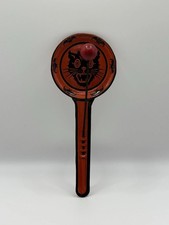 Vintage Metal Halloween Cat Bat Noisemaker Orange Black Red