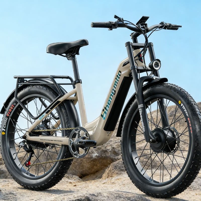 26" Electric Bike Dual Motor 2000w E Mountain Bike Fat Tyre 