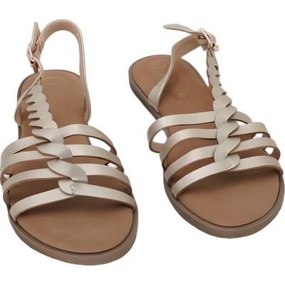 Journee Collection Solay Women's Champagne Strappy Sandals 10M
