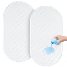 Bassinet Mattress Pad Cover Waterproof 32"x17" Bassinet Sheets, White