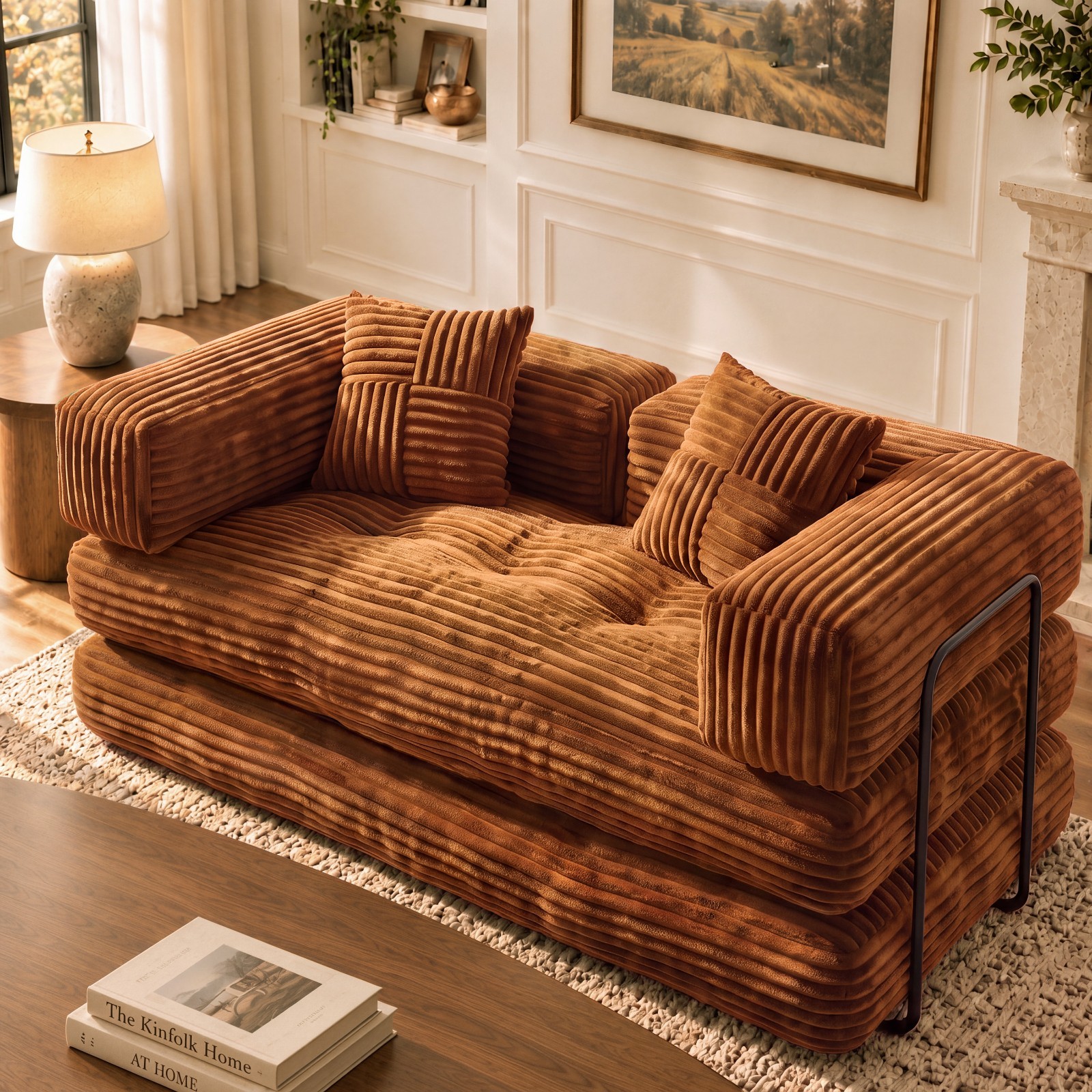 5‑in‑1 umwandelbares Sofa, 160cm klappbares knochenloses Bodensofa, Zweisitzer