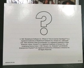 Where in Time is Carmen Sandiego (Nes)(1991) CIB. No Encyclopedia. Free Shipping