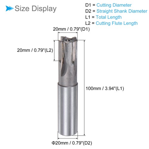 Sourcing Map Square Nose Shank Router Bit 18mm Cutting - View #5