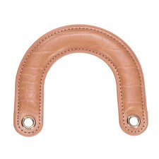 PU Leather Bag Handle, U-Shaped Handbag Handle with Iron Grommets, Khaki