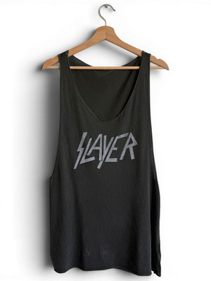 Slayer Logo Black Muscle t-shirt by Chaser Brand 80's 90's Metal Rock Band Tee