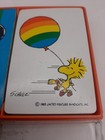 Vintage Peanuts Hallmark Bridge Playing Cards & Case Rainbow Snoopy Woodstock  — photo 3
