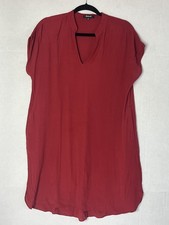 Madewell Bicoastal Tunic Dress Crimson Red Women’s Size Small Oversized Relaxed