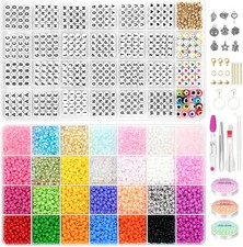 4mm Seed Beads and Letter Beads   Jewelry Making Kit with Tools Included
