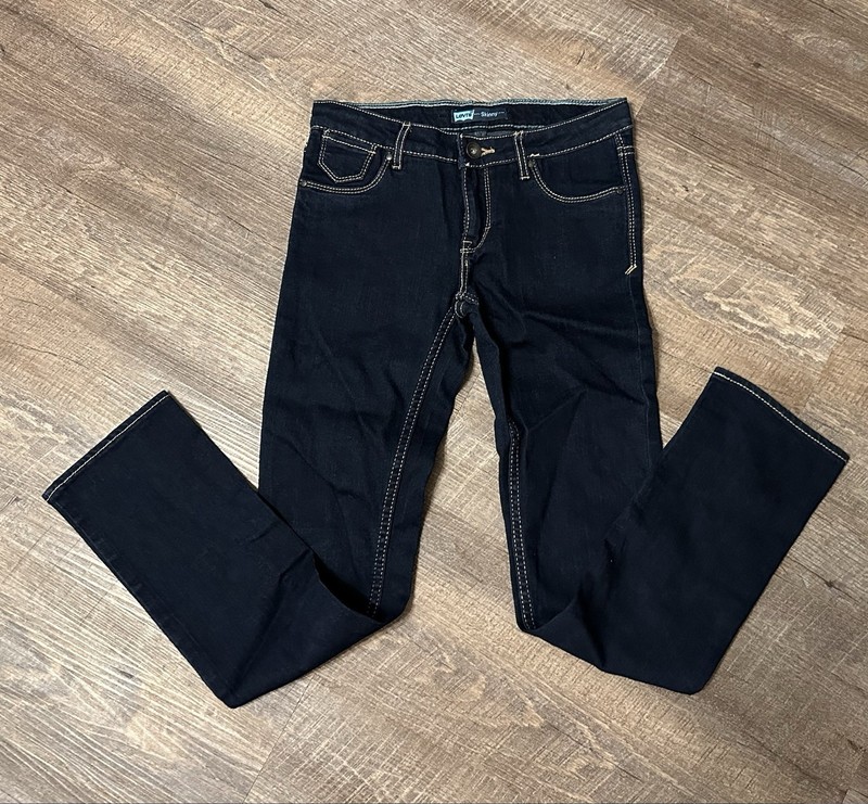 Levis Girls Size 10 Reg Skinny Dark wash Jeans Adjustable waist Button/zipper
