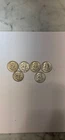 Mixed Lot of  Six Franklin Half Silver Dollars