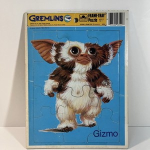 Vintage 1984 Gizmo 12 Piece Golden Frame Tray Puzzle Gremlins