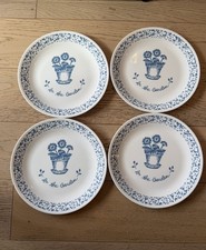 Corelle by Corning For the Garden Blue Floral Plates Set of 4