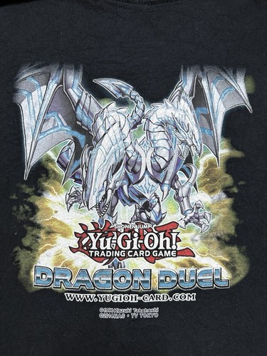 Vintage Yugioh Dragon Duel TCG Large Black T Shirt Blue Eyes White Dragon Rare - Picture 3 of 10