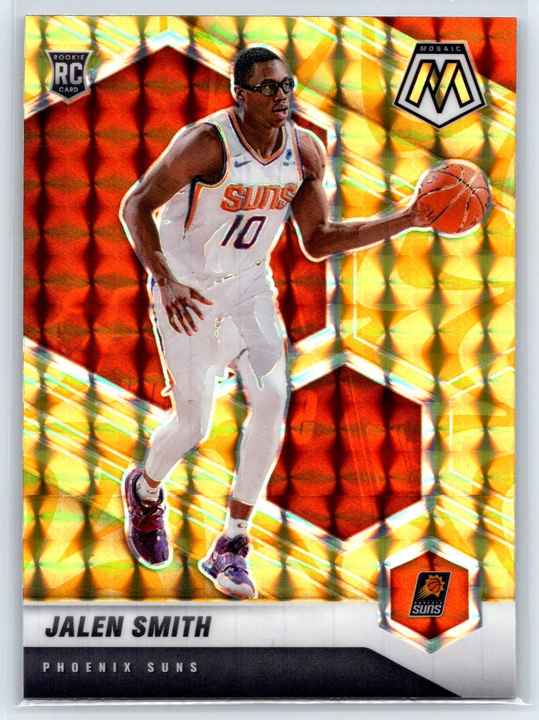 2020-21 Panini Mosaic Jalen Smith Rookie Reactive Yellow Prizm Suns RC #228
