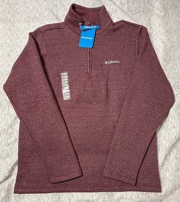 Columbia Mens Pullover Sweater Great Hart Mountain III 1/2 Zip Crimson Size M