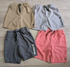Lot of 4 Boys Hurley Shorts Sz 7/8 Small Summer Pull On Casual Stretchy