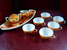 Vintage Made In Japan 10 Piece Orange Windmill Mixed Lot  Childs Tea Set