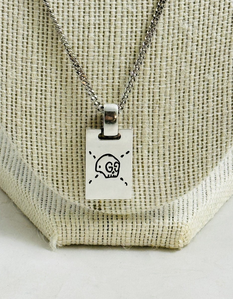 Gucci Ghost Pendant Necklace Sterling Silver w/ 20 Gucci Ghost Pendant Necklace Sterling Silver w/ 20
