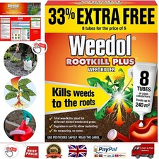 Image of Weedol Rootkill Plus Weedkiller Liquid Concentrate 6 Plus 2 Tubes Free Fast Act