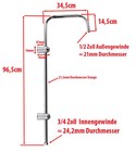 Barre Murale Douche Pluie Bras de Armatures Montage (Colonne Montante NR02)
