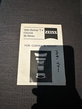 Original Instructions for ZEISS Vario-Sonnar T* F/3.5-5.6 35-70mm for contax G M