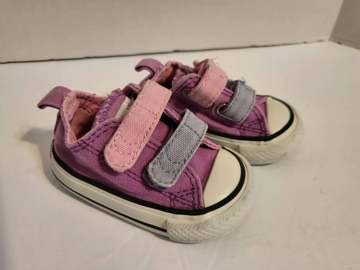 Converse All Star Chuck Taylor Infant Size 2 Purple Low Top Classic Sneaker Shoe