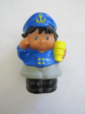 Fisher Price Little People Sea Captain Sailor For Boat Ship Scope Anchor Hat