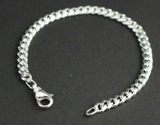 Curb Bracelet 925 Silver Curb Chain Mens Bracelet Silver Bracelet Solid 20cm