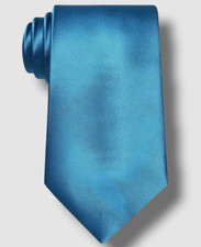  70 John Ashford Men's Blue Solid Neck-Tie Size 57 x 3.25