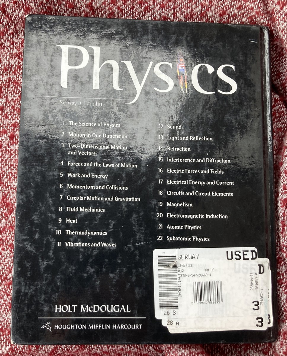Holt McDougal Physics 2012 Ed. Hardcover, Good Cond | eBay